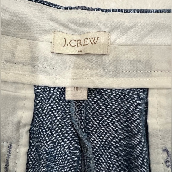 J Crew Chino Shorts Womens Size 10 Blue Chambray 5" Pockets Classic Flat Front E - Picture 5 of 8